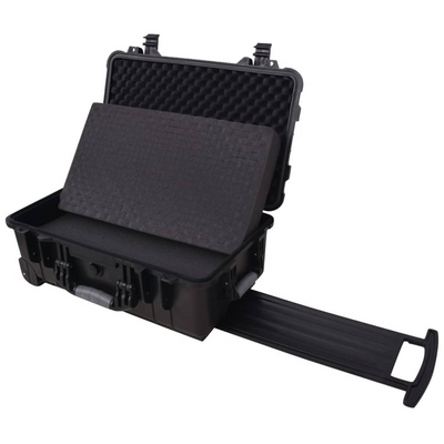 vidaXL Tool & Equipment Case with Wheels – Watertight Polypropylene with Pick & Pluck Foam, 56 × 35 × 23 cm, Black