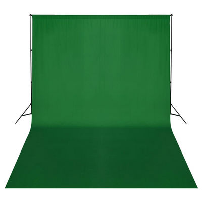 vidaXL Backdrop Support System with Green Screen – 500 x 300 cm Cotton Backdrop, Adjustable Aluminium Frame, Carrying Bag