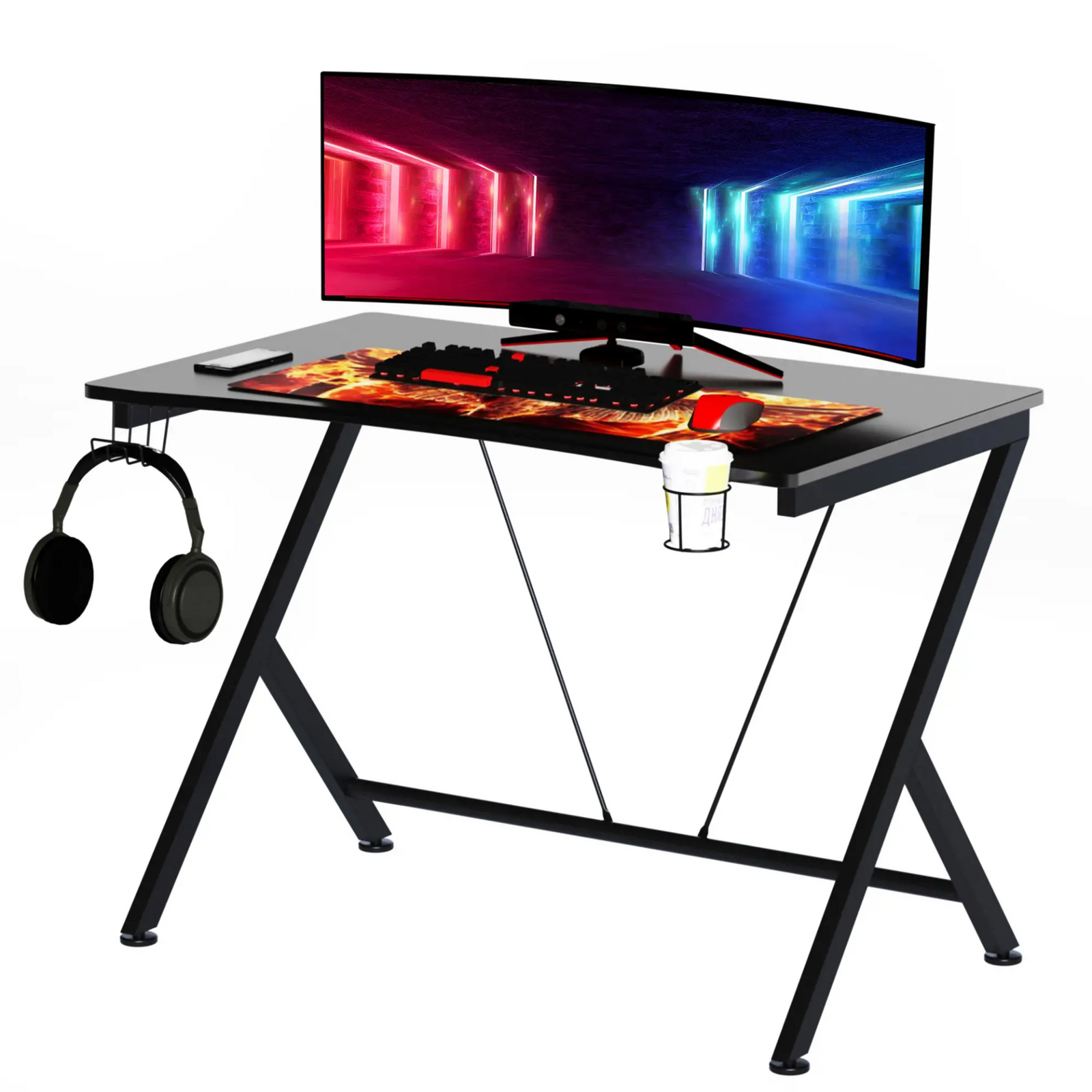 HOMCOM K-Frame Gaming Desk