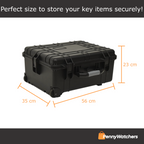 vidaXL Tool & Equipment Case with Wheels – Watertight Polypropylene with Pick & Pluck Foam, 56 × 35 × 23 cm, Black
